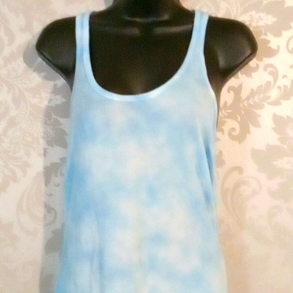 Tultex Light Blue Tie-Dye Tank Top